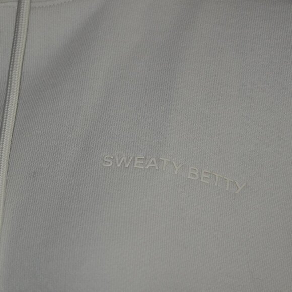 Sweaty Betty London Powerhouse Sleeveless Cream Fleece Hoodie Sweater S 38 - Picture 2 of 8